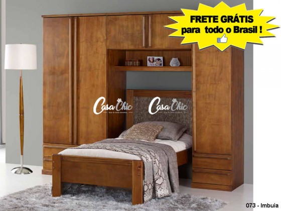 Quarto de Solteiro Modulado Woods Artes Industriais Conjugado Troncos 740 COM FRETE GRATIS